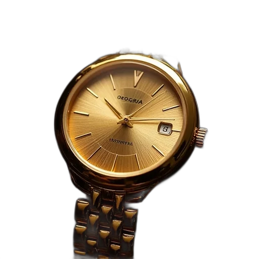 jewelry, golden, orogra, watch, gold, tone, dial transparent PNG cut-out