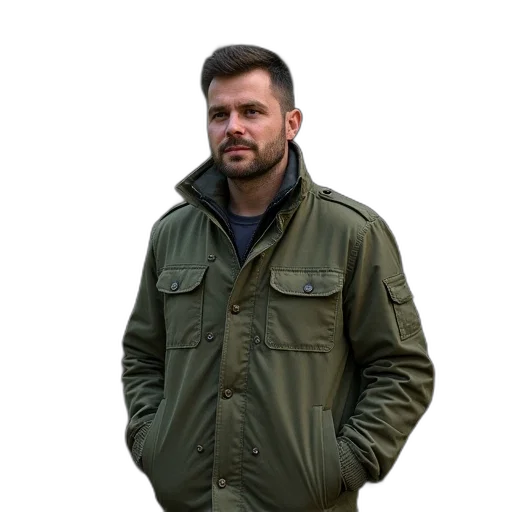 jacket, staff, face, animal transparent PNG cut-out