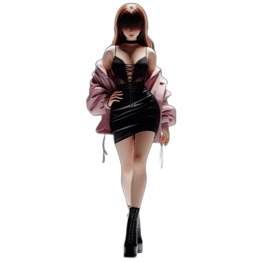 dress, jacket, 3d render, concept art, photorealistic, cyberpunk, dark, animated transparent PNG cut-out