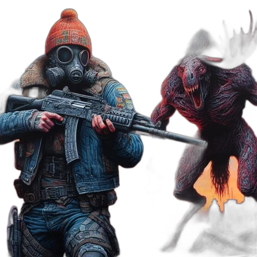 mask, jacket, creature, concept art, 3d render, fantasy art, watercolor, fire transparent PNG cut-out