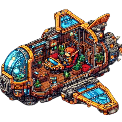 robot, weapon, building, dragon, pixel art, concept art, cyberpunk, 3d render transparent PNG cut-out