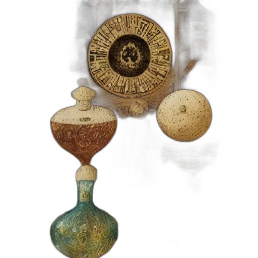 jewelry, staff, bottle, umbrella, 3d render, concept art, photorealistic, fantasy art transparent PNG cut-out