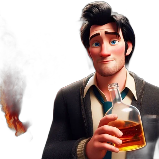 jacket, face, concept art, 3d render, comic book art, cartoon, fire, merida transparent PNG cut-out