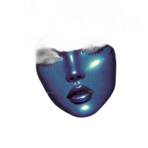 mask, face, crown, jewelry, vaporwave, photorealistic, 3d render, concept art transparent PNG cut-out