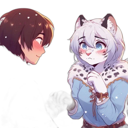 creature, anime, watercolor, pixel art, fantasy art, snow, fire, monochrome transparent PNG cut-out