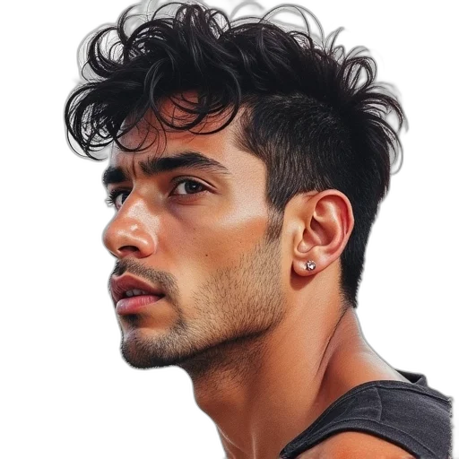 hair, face, hat, dragon, photorealistic, oil painting, cyberpunk, cartoon transparent PNG cut-out