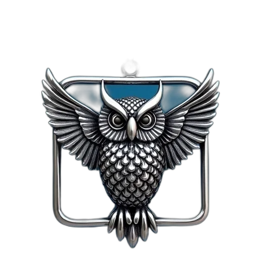 jewelry, crown, staff, 3d render, fantasy art, concept art, silver, owl transparent PNG cut-out