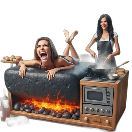 food, furniture, concept art, photorealistic, fire, idyllic, beach, woman transparent PNG cut-out