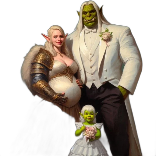 robot, concept art, fantasy art, pixel art, 3d render, green, family, portrait transparent PNG cut-out