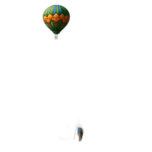 robot, umbrella, creature, animal, pixel art, 3d render, concept art, photorealistic transparent PNG cut-out