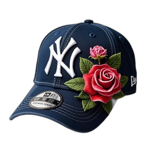 hat, crown, flower, jewelry, photorealistic, new, york, yankees transparent PNG cut-out
