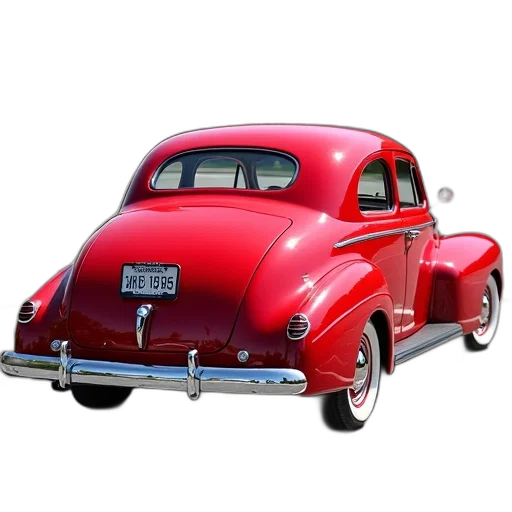 car, 3d render, photorealistic, concept art, red, antique, shiny, finish transparent PNG cut-out