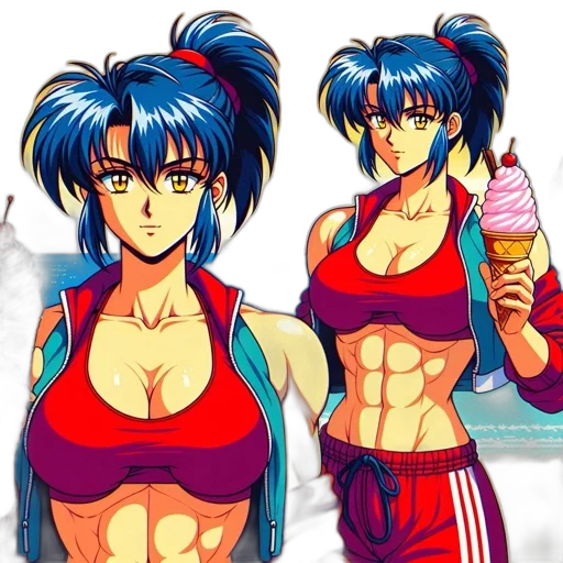 vaporwave, anime, pixel art, concept art, blue, neon, colorful, two transparent PNG cut-out