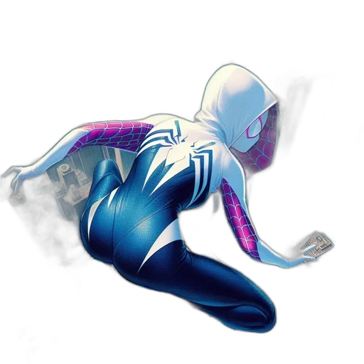 creature, concept art, comic book art, watercolor, fantasy art, blue, spider-man, soars transparent PNG cut-out