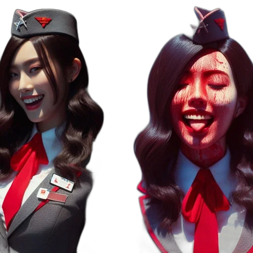 face, concept art, comic book art, photorealistic, anime, woman, portrait, features transparent PNG cut-out