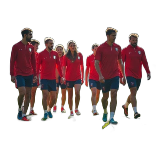 staff, italy, players, walk transparent PNG cut-out