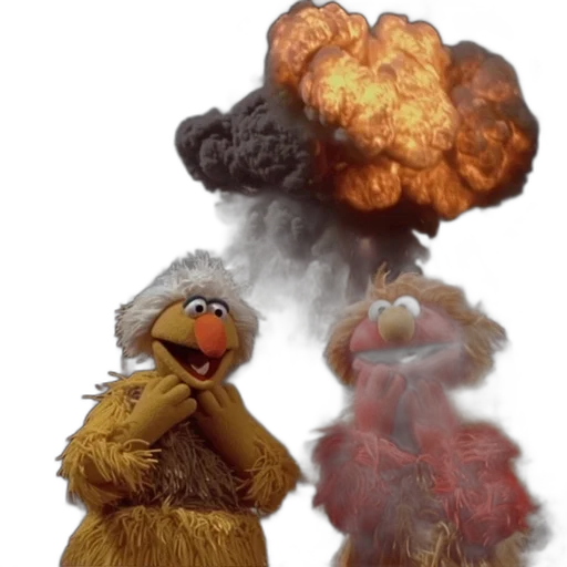 concept art, fire, satirical, image, features, big, bird, elmo transparent PNG cut-out
