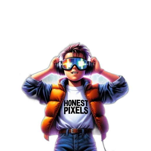 jacket, robot, comic book art, concept art, pixel art, vaporwave, young, man transparent PNG cut-out
