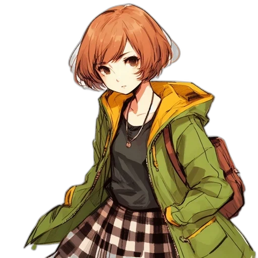 jacket, staff, face, weapon, pixel art, concept art, anime, cartoon transparent PNG cut-out