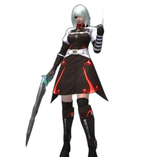 staff, sword, weapon, jacket, concept art, 3d render, anime, fantasy art transparent PNG cut-out