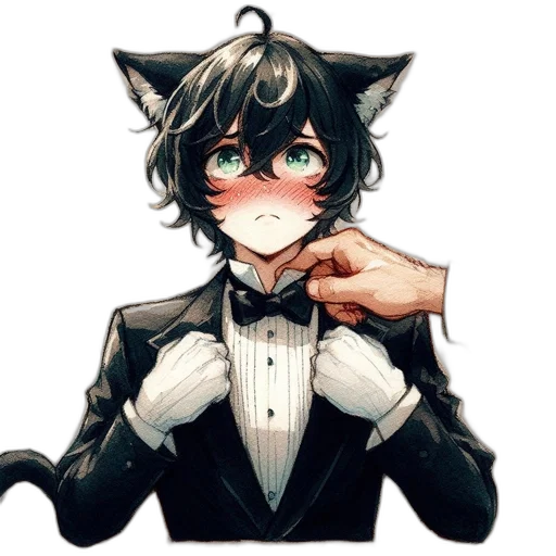 staff, mask, animal, anime, pixel art, watercolor, cartoon, monochrome transparent PNG cut-out