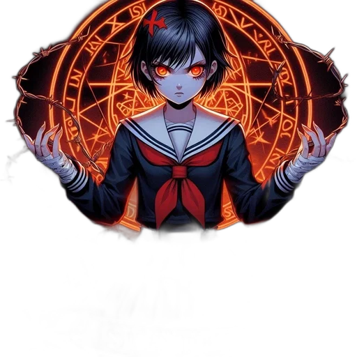 mask, jacket, face, staff, comic book art, anime, concept art, fantasy art transparent PNG cut-out