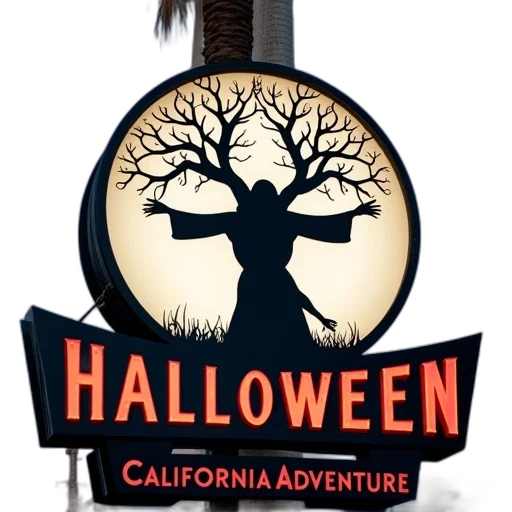 close-up, view, halloween-themed, sign, featuring, silhouette, person, arms transparent PNG cut-out