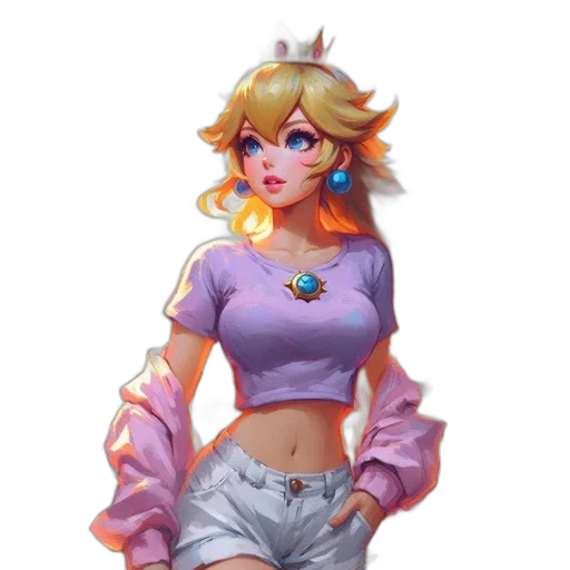 dress, crown, staff, pixel art, concept art, fantasy art, 3d render, pastel transparent PNG cut-out