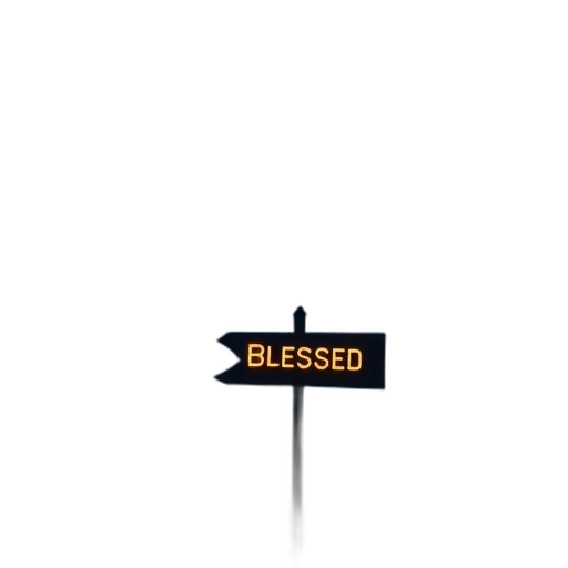 3d render, blue, black, forest, sign, words, simply, blessed transparent PNG cut-out
