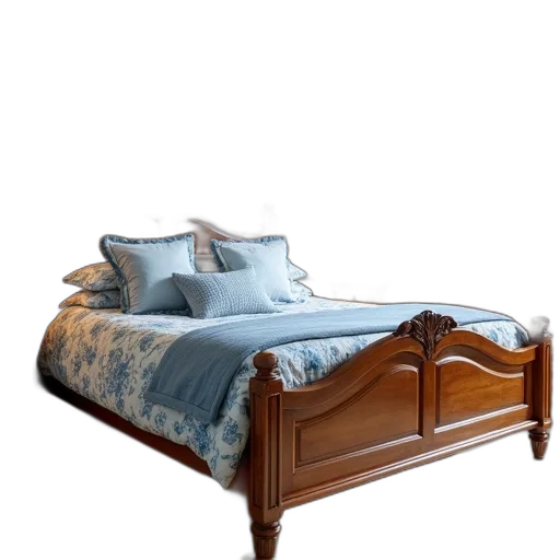 furniture, crown, 3d render, photorealistic, blue, earth tones, bedroom, large transparent PNG cut-out