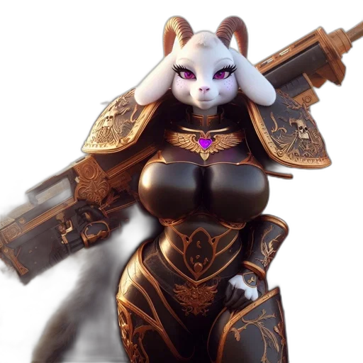 weapon, staff, fantasy art, concept art, 3d render, anime, anthropomorphic, rabbit transparent PNG cut-out