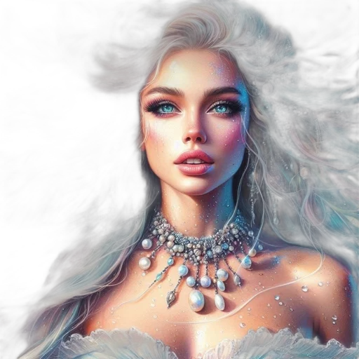 jewelry, face, fantasy art, photorealistic, concept art, comic book art, underwater, pastel transparent PNG cut-out