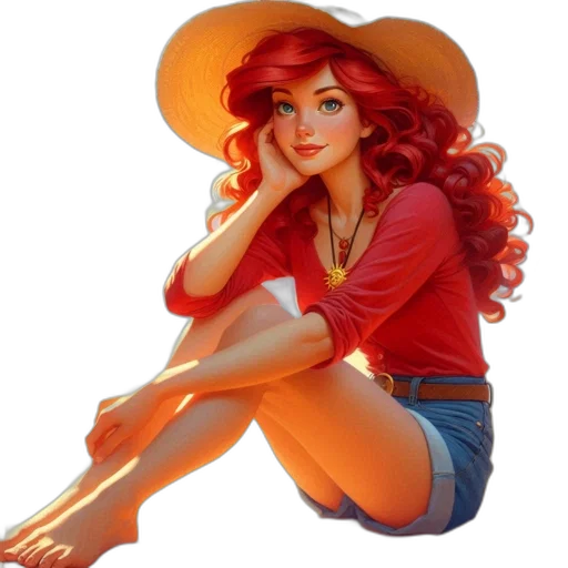 hat, dress, crown, jewelry, photorealistic, fantasy art, concept art, cartoon transparent PNG cut-out