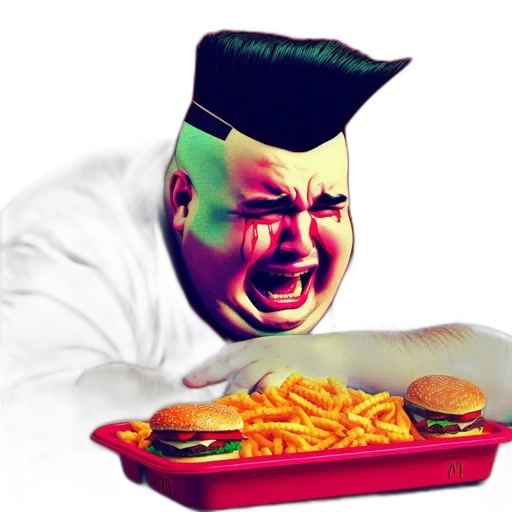 food, creature, face, animal, concept art, photorealistic, vaporwave, 3d render transparent PNG cut-out