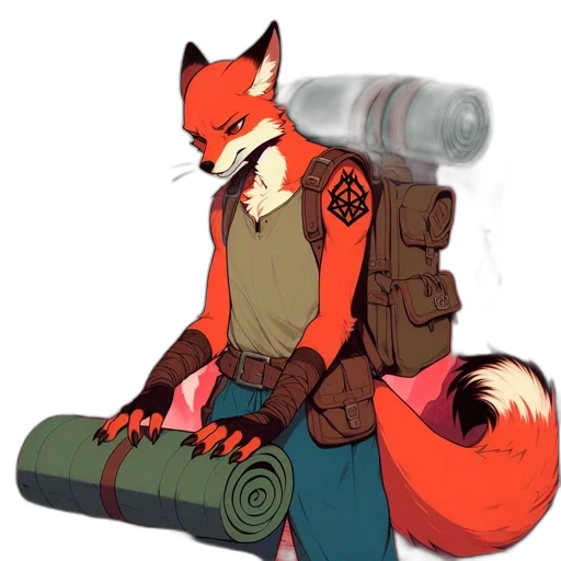 weapon, staff, jacket, animal, concept art, cyberpunk, pixel art, fantasy art transparent PNG cut-out