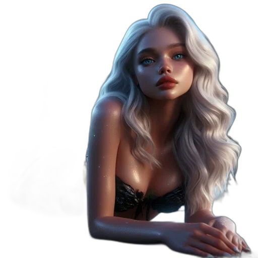 hair, face, crown, dress, fantasy art, concept art, photorealistic, 3d render transparent PNG cut-out