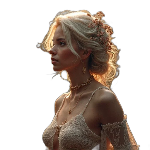dress, jewelry, crown, face transparent PNG cut-out