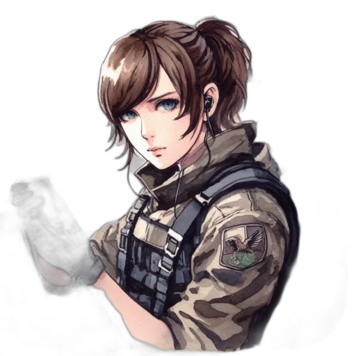 staff, weapon, jacket, face, pixel art, anime, concept art, fantasy art transparent PNG cut-out