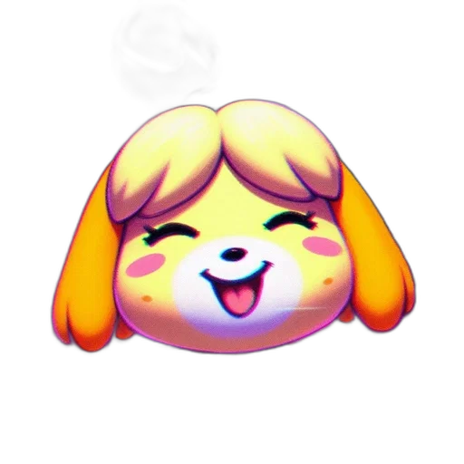 staff, animal, face, mask, pixel art, anime, vaporwave, 3d render transparent PNG cut-out