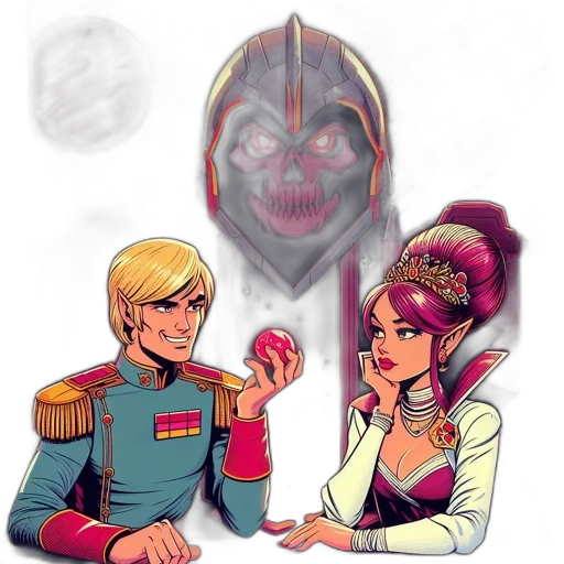 mask, crown, face, weapon, concept art, fantasy art, pixel art, comic book art transparent PNG cut-out