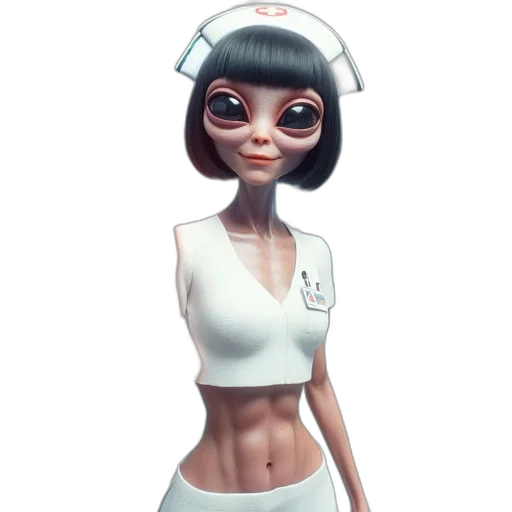 staff, robot, dress, concept art, 3d render, comic book art, cartoon, extraterrestrial transparent PNG cut-out
