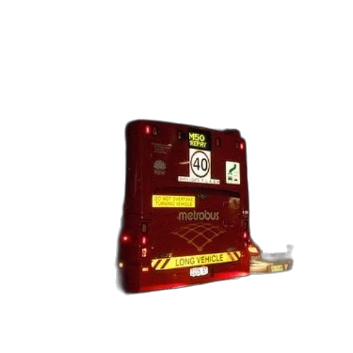 red, double-decker, bus, word, metrobus, parked, night transparent PNG cut-out