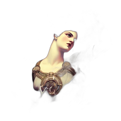 jewelry, dress, crown, weapon, 3d render, concept art, fantasy art, photorealistic transparent PNG cut-out