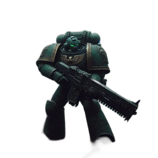 robot, weapon, staff, mask, concept art, 3d render, pixel art, fantasy art transparent PNG cut-out
