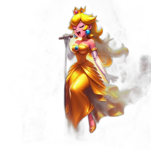 crown, staff, dress, concept art, fantasy art, pixel art, 3d render, fire transparent PNG cut-out