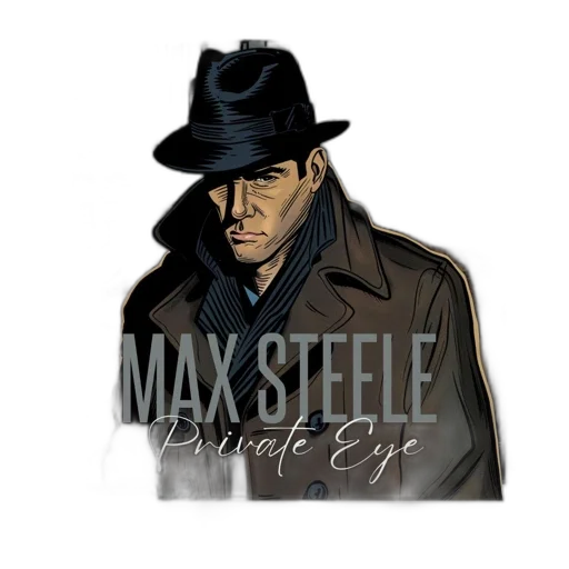 comic book art, concept art, cartoon, man, wearing, fedora, trench, coat transparent PNG cut-out