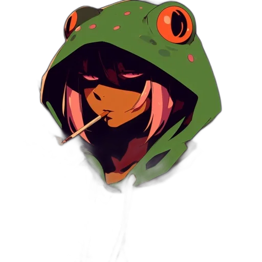 mask, hat, face, creature, watercolor, concept art, anime, pixel art transparent PNG cut-out