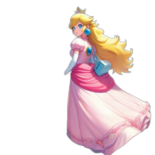 dress, crown, staff, concept art, 3d render, pixel art, cartoon, urban transparent PNG cut-out