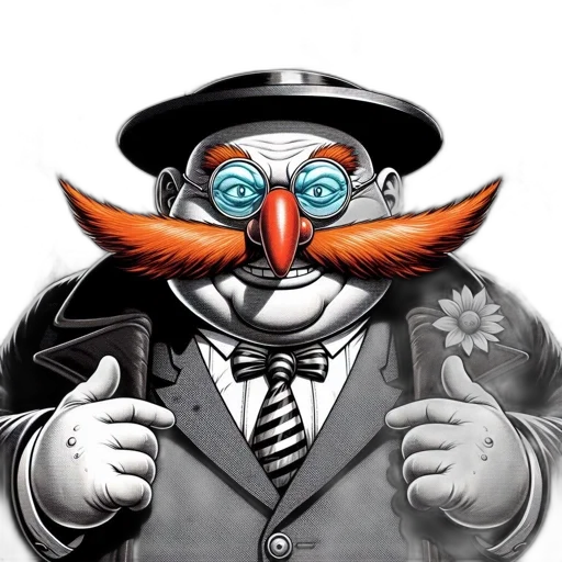 mask, staff, face, cartoon, concept art, comic book art, exaggerated, caricature transparent PNG cut-out