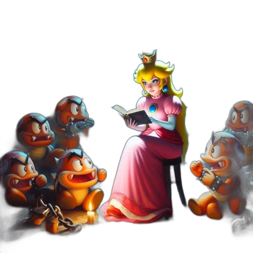 crown, dress, concept art, fantasy art, pixel art, comic book art, fire, underwater transparent PNG cut-out